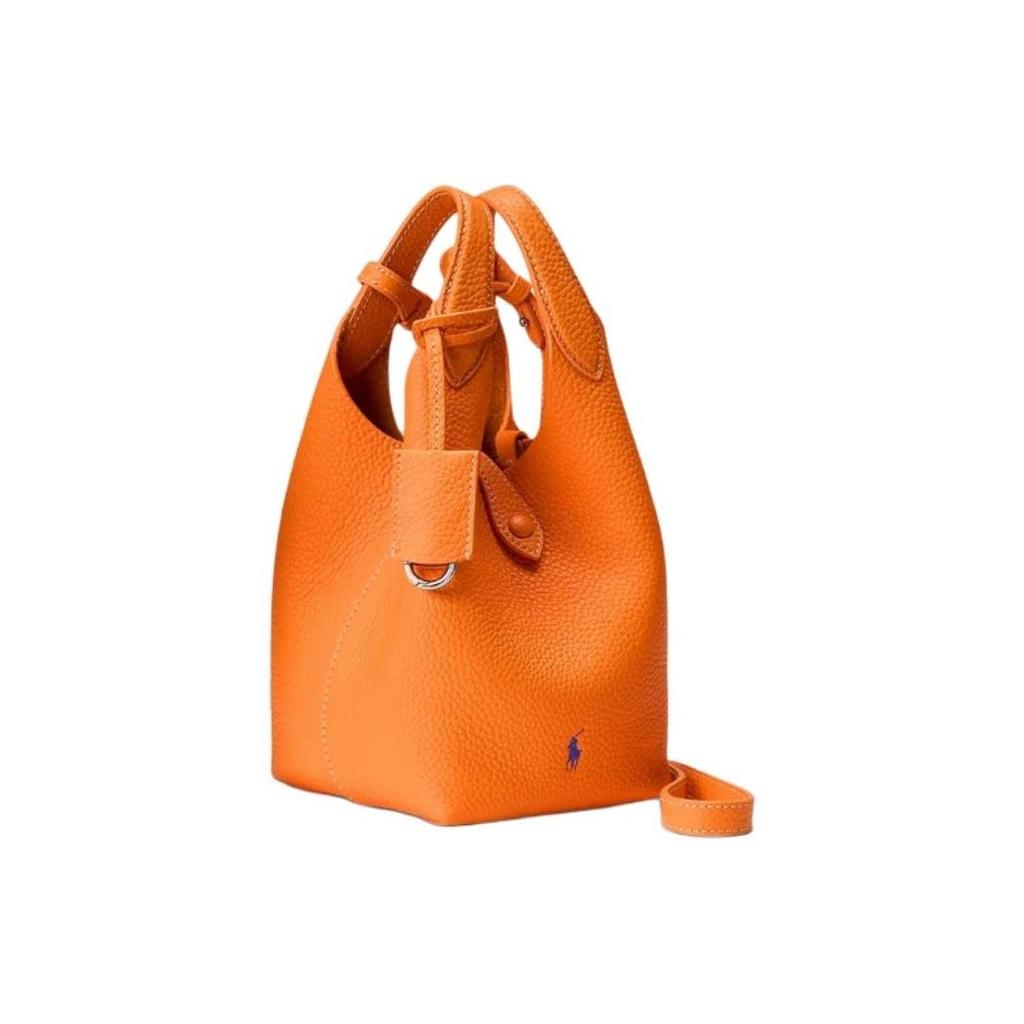 Polo Ralph Lauren Logo Solid Tote Bag Shopping Crossbody Leather Handbag Small Women Tote Bags Orange 428944657002