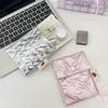 Large Capacity Sanitary Napkins Storage Bag Embossed Bow Makeup Bag  Multi-Purpose Use