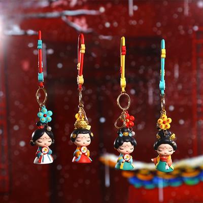 Tang Dynasty Ladies Keychain Hanger Accessories Personal Gift Travel Festival Gift Soft Rubber Hanger