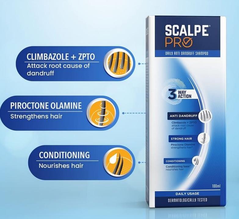 Scalpe Pro Daily Anti-Dandruff Shampoo Removes Dandruff From Source 100ml