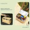 Outdoor Picnic Basket Large Capacity Foldable with Aluminum Foil and Metal Frame Essential Thermal Insulation Camping Lunch Bag