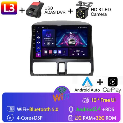 GPS Navi 9 Inch Car Multimedia Radio Video Player for Honda CR-V CRV 2 2001 - 2006 Android OS 4G Bluetooth Carplay Button Lights