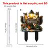 Squirrel Decorative Garden Stake 2D Creative for Flower Bed Outside Backyard