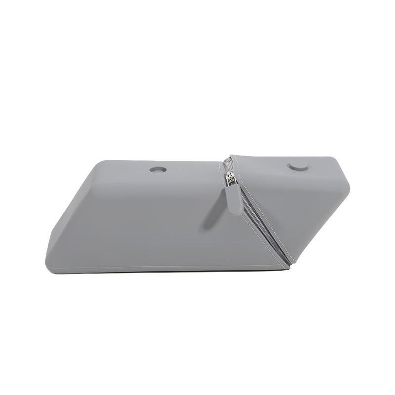 Portable Soft Silicone Pencil Case With High Aesthetic Large Capacity Vertical Silicone Pencil Case With Zipper Pocket Suitable For Desktop Use