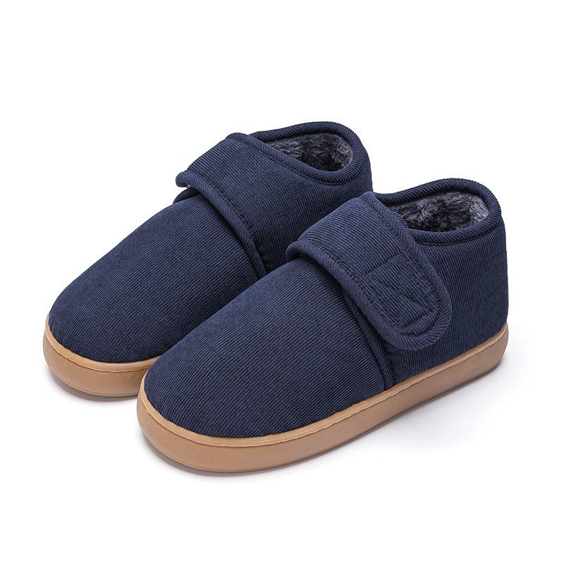 In autumn and winter, the elderly non-slip cotton slippers men's indoor home bag and women's velvet warm platform cotton shoes men's