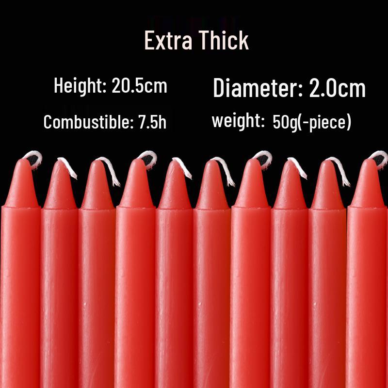 Red and White Long-Burning Smokeless & Odorless Emergency Candles for Power Outages & Disaster Prevention with Silk Flowers