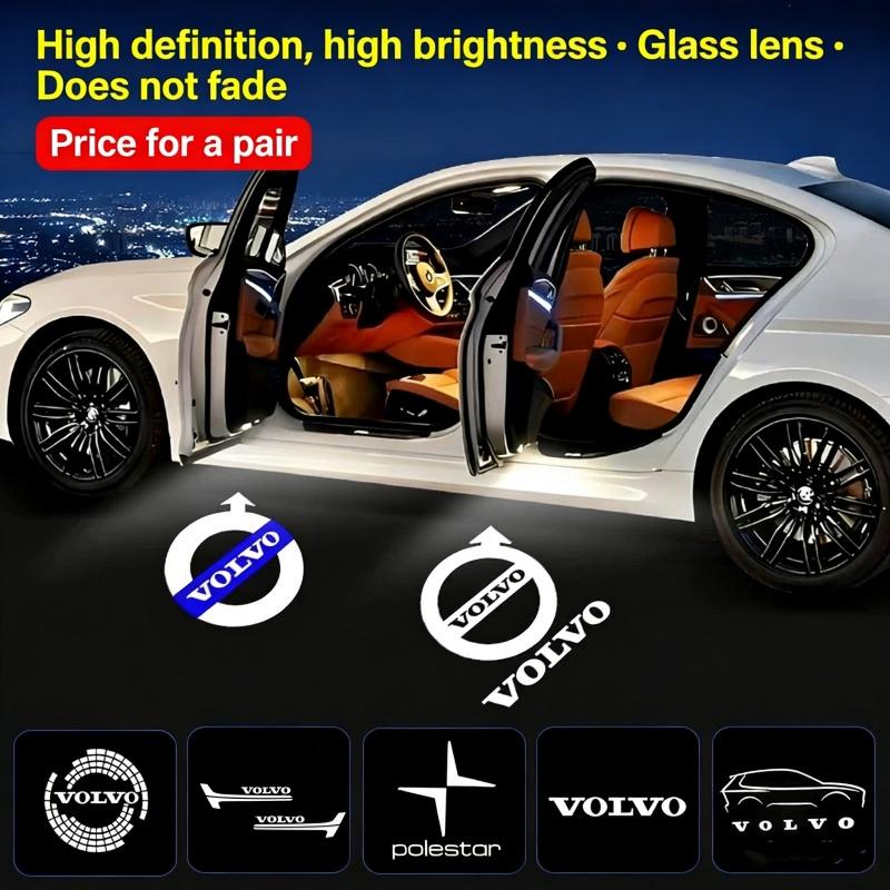 2Pcs Car Door Emblem LED Light Welcome Lamp Laser Proiector For Volvo S80 V90 S60L V60 V40 XC40 XC60 XC90 POLESTAR 2012-2026