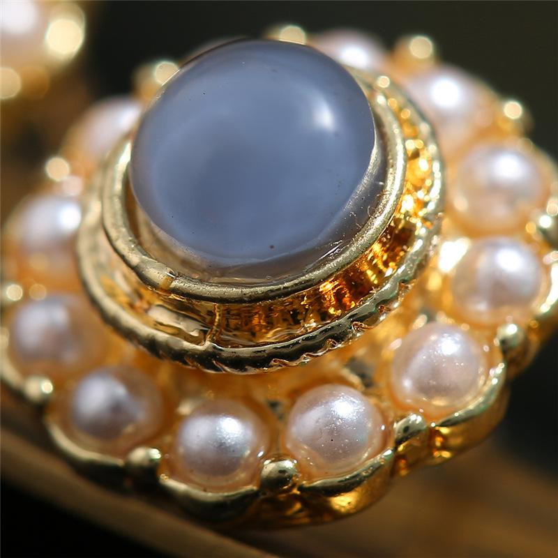 Vintage Baroque pearl crystal stud earrings feminine elegance court style earrings trendy simple earrings