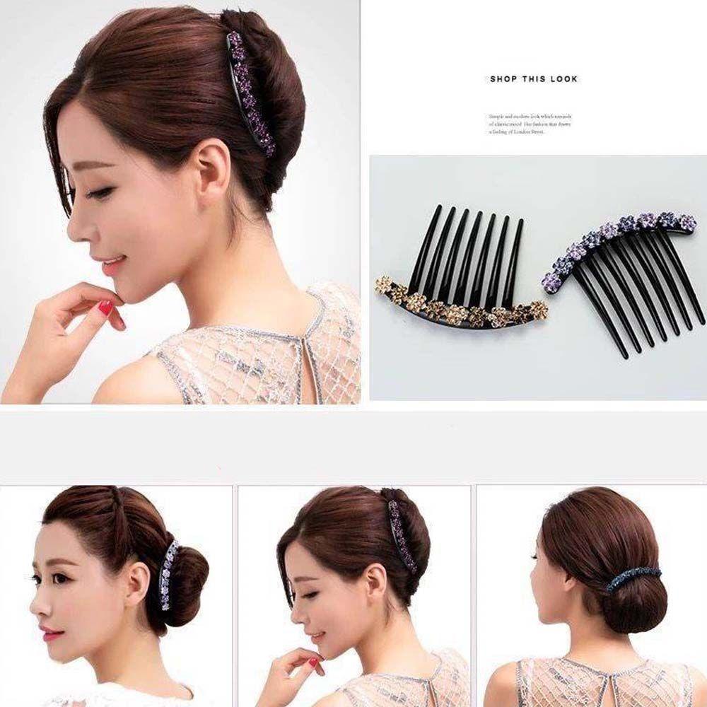 Ponytail Holder For Girls Korean Barrettes Crystal Hair Clips Women Hair Comb Mother Headwear