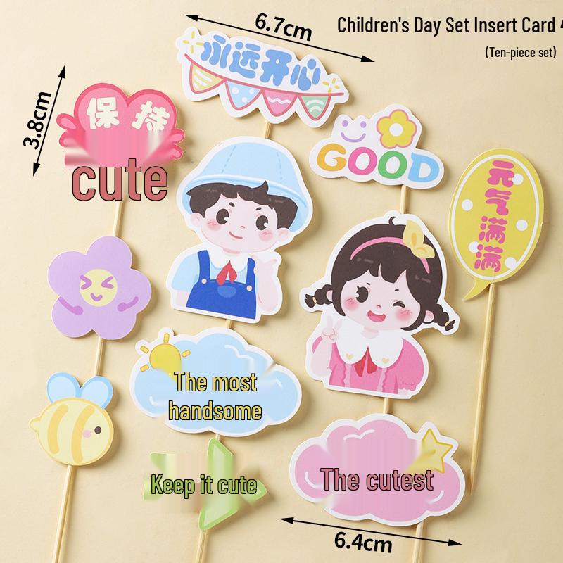 Sushi Cartoon Cupcake Toppers & Ice Cream Flag Picks for Happy Birthday Desserts