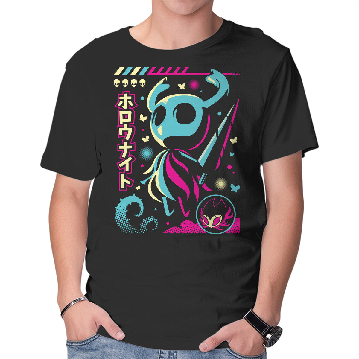 Unisex Crew Neck T-Shirt Kawaii Knight Graphic Short Sleeve Casual Tee S
