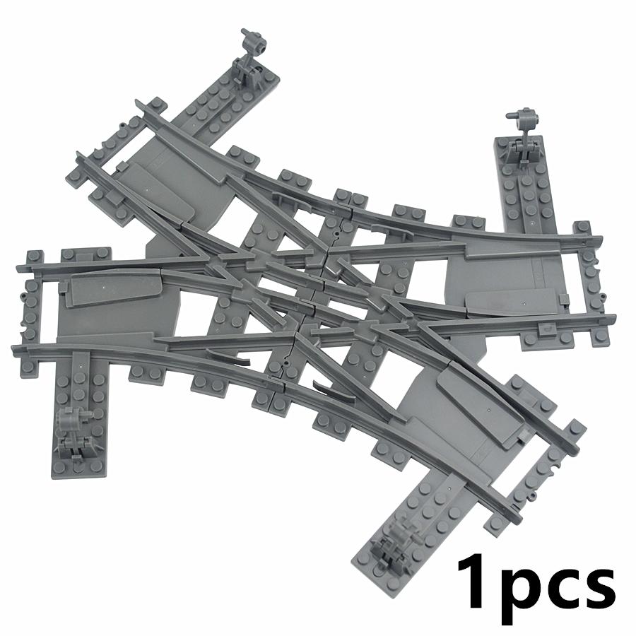 Works With 53401 Train Rail Curve Tracks R56 R72 R88 R104 MOC City Brick On-Off Switch Cross Forked Curved Rails Construction Block Playthings