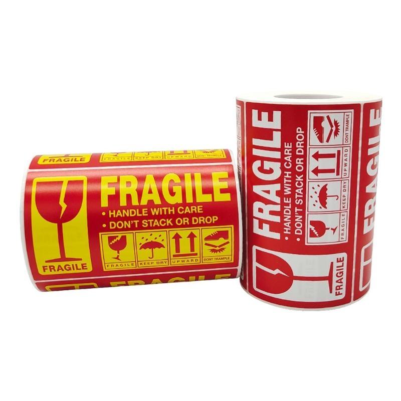 500pcs Fragile Stickers Warning Label Sticker Handle With Care Don'for t Stack or Drop Sticker Shipping for Express Label