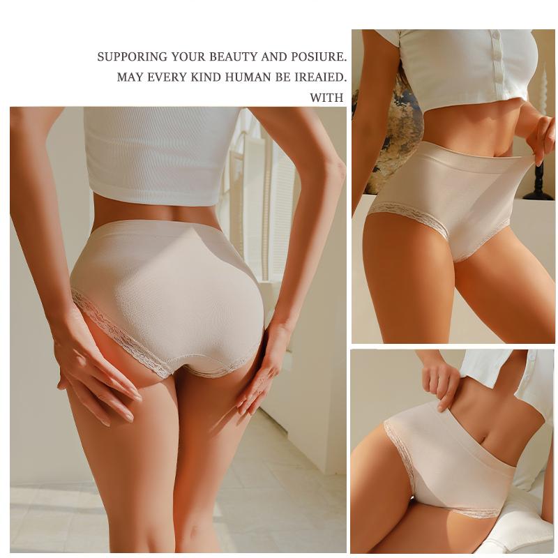 5Pcs/Set Women High Waist Shapewear Lace Briefs Seamless Butt Lifter Women's Maillard Sexy Tummy Control Belly Shaping Female