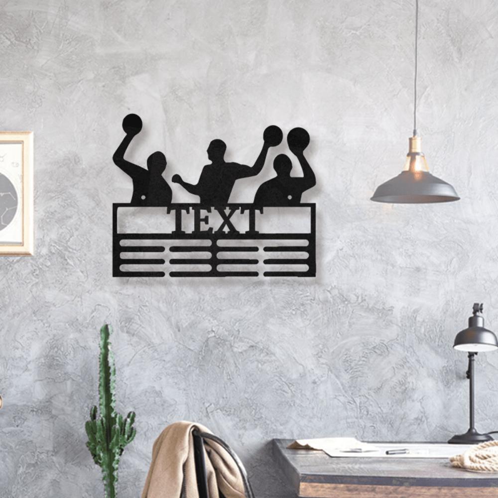 Metal Sports Medal Holder Wall Mount Display Rack Custom Player Name Plate Artistic Home Decor