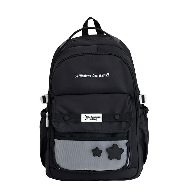 

One Whatever Do Wants Letter Print Backpack Large Capacity Nylon Student Bag чёрный