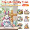 Acrylic Special Shape Easter Rabbit Diamond Painting Tabletop Ornaments Kit Rhinestones Desktop Ornaments for Home Office Decor