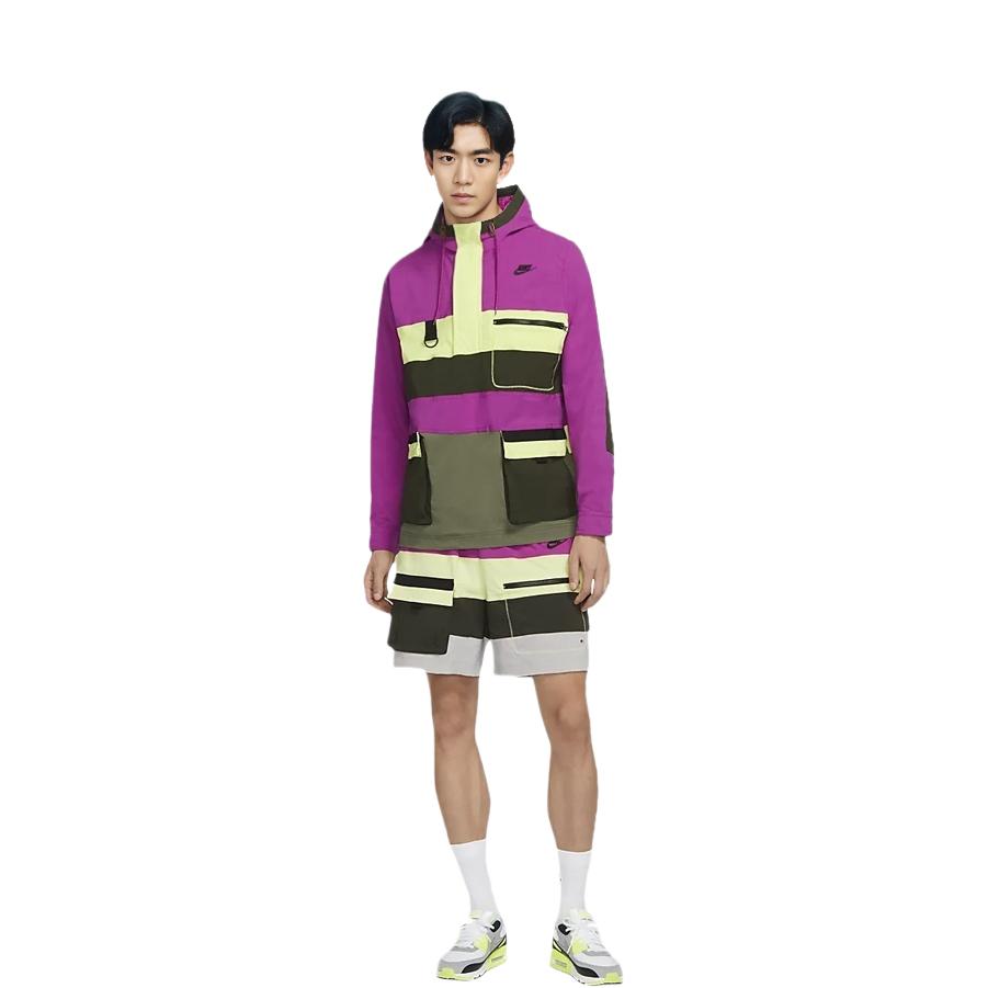 Nike Veste coupe-vent imperméable et coupe-vent pour homme Fleur de cactus Rouge CU4221-564