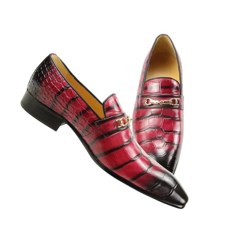 Summer Metal Buckle Loafers for Male Daily Casual Fashion Leather Business Place High Quality Handmade Custom Slip-on Shoe Adult