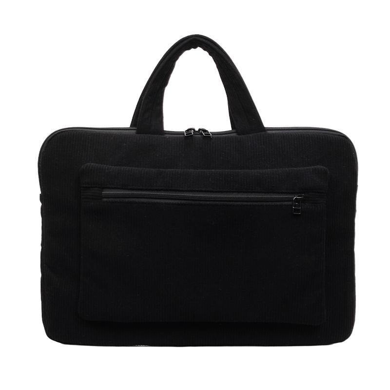 

Вельветовая сумка-тоут для ноутбука, многоцветная ручная сумка для ноутбука 15,6 дюйма, для повседневного офисного и повседневного использования чёрный