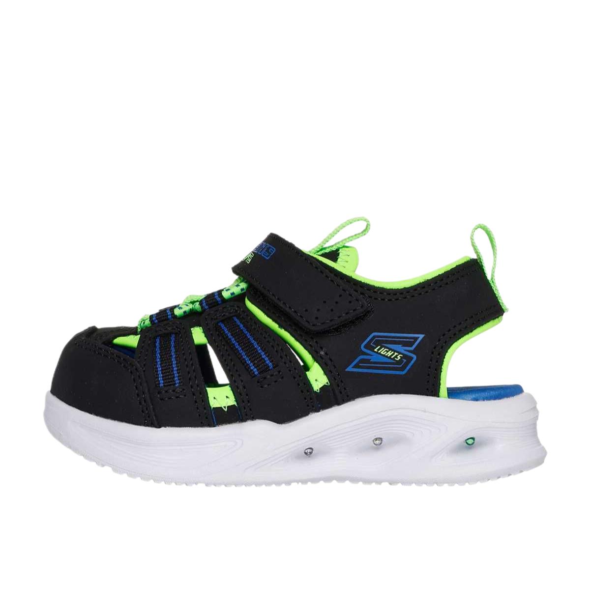 Skechers S-Lights® Simple Versatile Fashionable Personality Breathable Lightweight Shock Absorption Balance Low Top Kids Sandals 407033N-BKLM 22