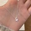 Flash Diamond Double Butterfly Necklace Women'S Light Luxury Niche Versatile High Sense Chinese Style Exquisite Zircon Collarbone Chain Jewelry Tide Q