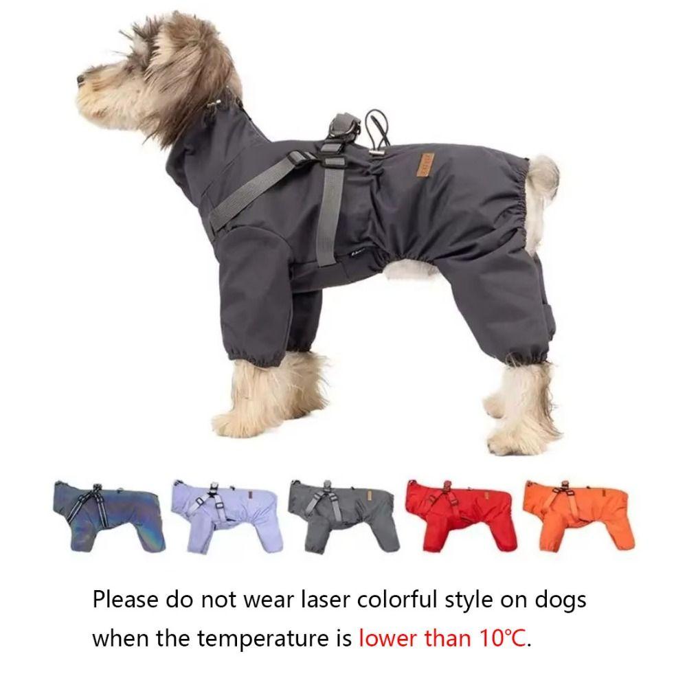 Reflective Dog Raincoat Waterproof Dog Windbreaker Overall Pet Rain Jacket  Outdoor Activities