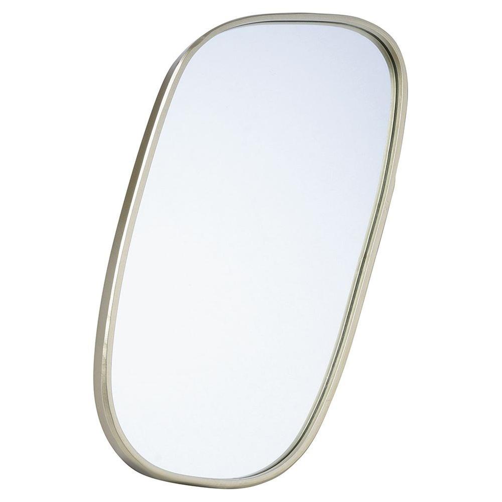 Gold Hanging Circle Wall Mirror in a Gold Metal Frame 35x19.5 cm