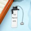 Black Cat "Please Stay Here" Stainless Steel Bookmark - Great Gift for Cat Fans & Bookworms on Birthdays & Christmas