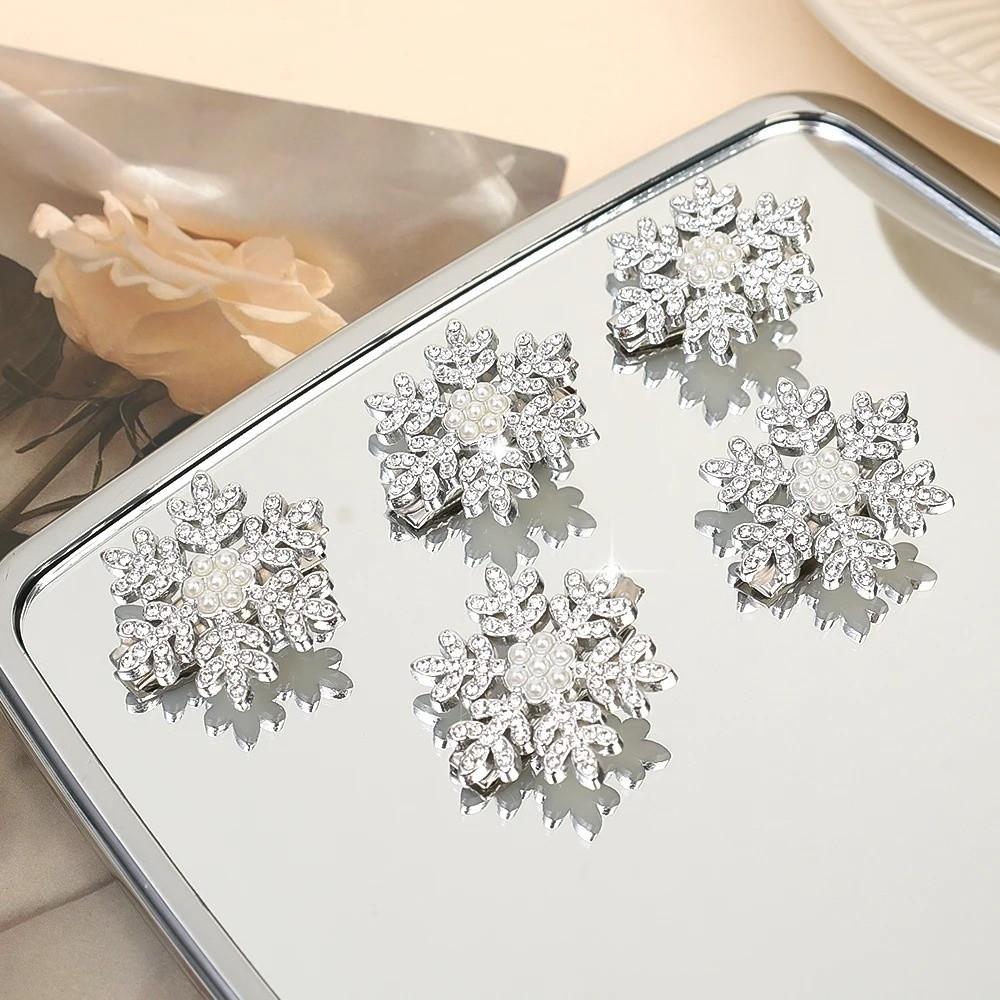 Sliver Hair Barrettes Pearl Hairpins Fashion Snowflake Hair Clip  Christmas Hair Accessories