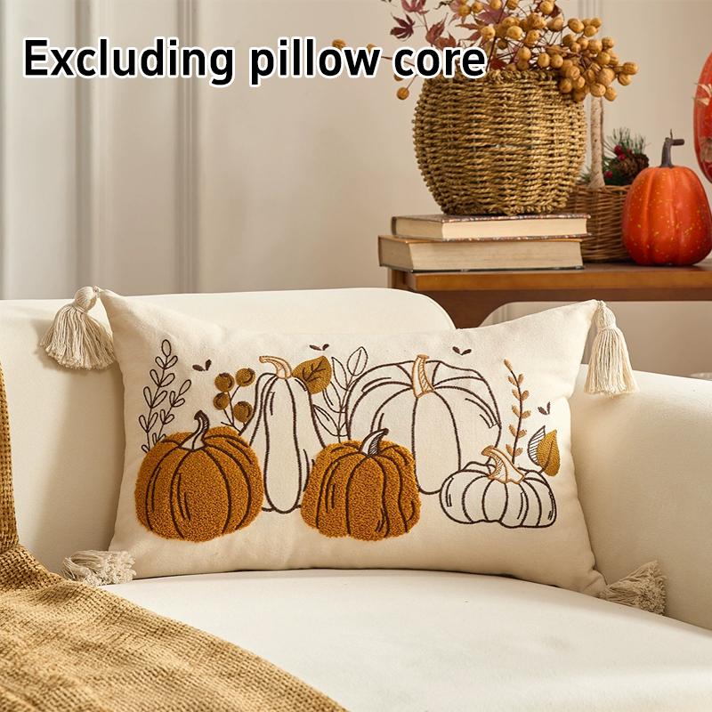Festival Autumn Maple Leaf Pillow Pumpkin Embroidery Cushion Cover Modern Decoration Home Decoration Pillowcase Bedding