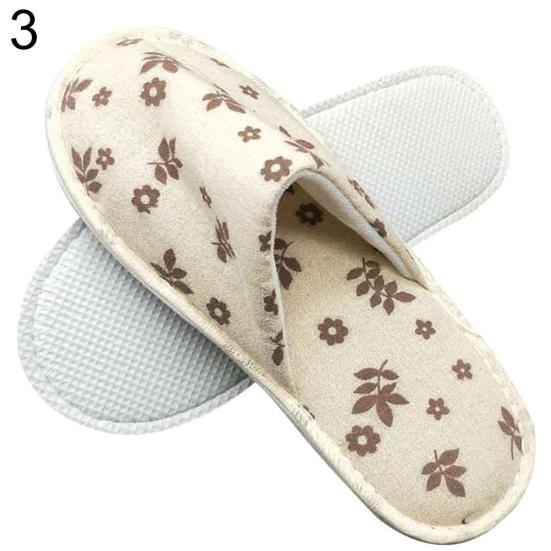 Pantofole con bouquet in fiore, scarpe usa e getta con stampa di foglie di albero, punta chiusa, scarpe da viaggio per hotel, SPA