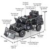 ABBD1 1:24 Military Spinosaurus Explosion Proof Vehice Sabertooth Car Model Toy Diecast Alloy Sound Light Pull Back Toy for Adult Gift