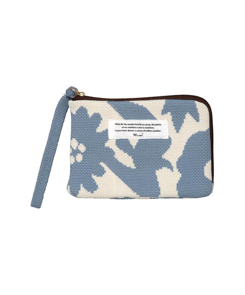 Patterns Knitted Tissue Flower and Bird Design in Stylish and cute Nordic floral Machine Perfect for or Wpc. Pouch, Blue. print. washable. commuting,