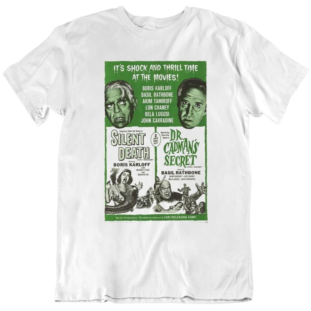 Silent Death and Dr. Cadman s Secret Horror Movie Poster Fan   T Shirt Unisex T-Shirt XXXL