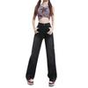 Personalized versatile high-waisted wide-leg jeans women's spring and autumn new design sense thin straight niche floor pants