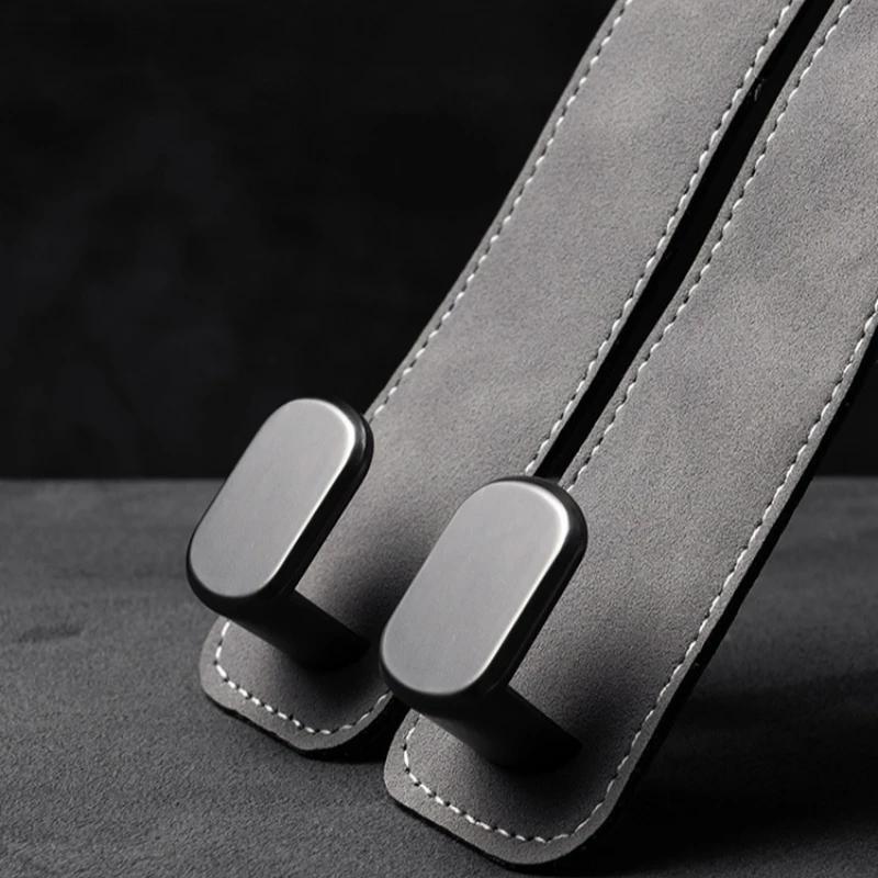 Hidden Car Seat Back Hook Suede Leather Soft Hanging Hook 20kg Load-Bearing Wear-Resistant Rear Row Hanger