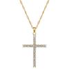 Cross Zircon Copper Micro-Inlaid Real Gold Electroplating Simple And Delicate Clavicle Chain Neck Chain