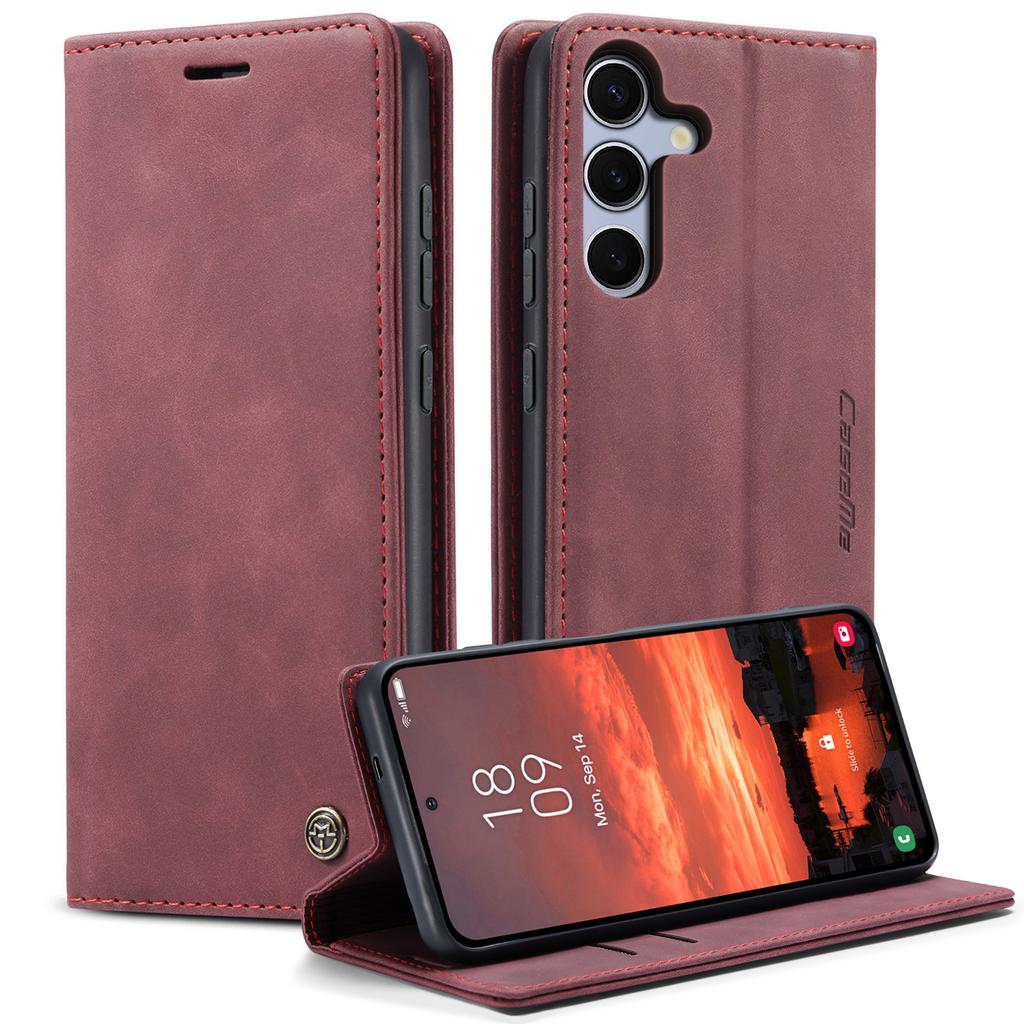 Pro Samsung Galaxy S25 FE Peněženkové pouzdro CASEME řady 013 Kryt na telefon z PU kůže Stojánek