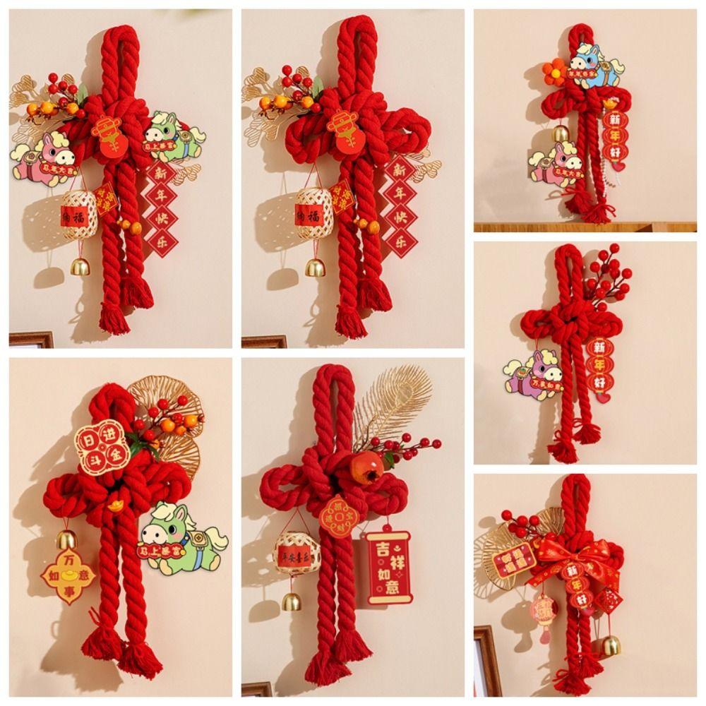 Baumwolle Chinesischer Knoten Anhänger Pferd Jahr Viel Glück Wand Tür Hängeornamente Dekorative Glücksbringer Neujahrsdekoration