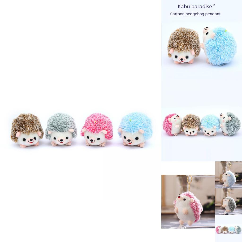 Adorable Hedgehog Plush Toy Soft Stuffed Keychain Doll Cute Small Animal Gift