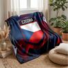 Czech Republi Football Printed Flannel Blanket Skin Friendly Warm Decorative Throw for Indoor Couch Bed Daily Use