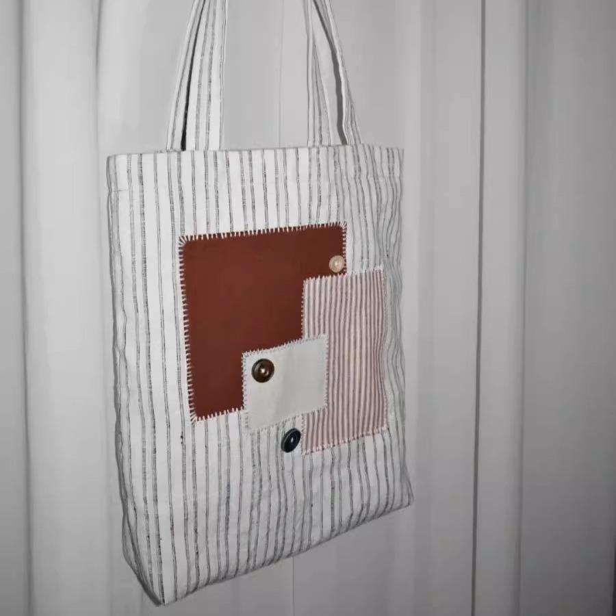 

Bag Women s New Blue and White Striped Dumpling Bag Leisure Sports Versatile Shoulder Bag Large Capacity Canvas Bag