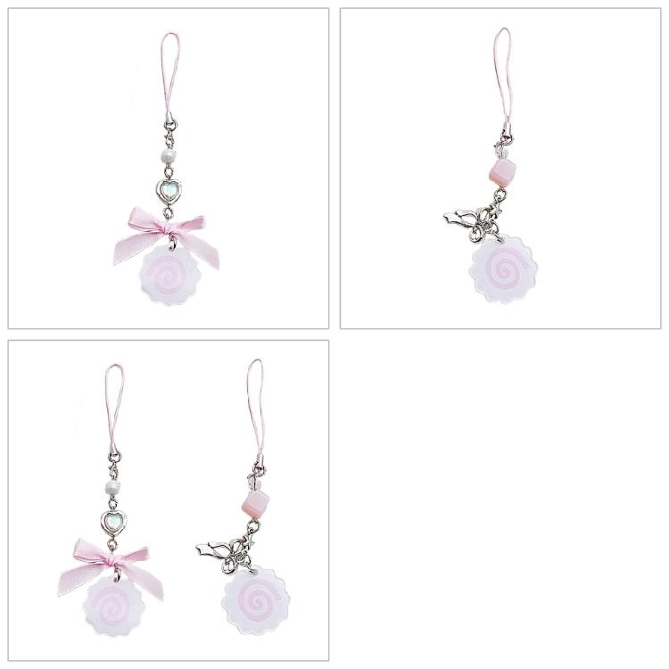 Chic Fish Cake Phone Chain Pendant Cellphone Charm Keyring Cute Acrylic Keychain