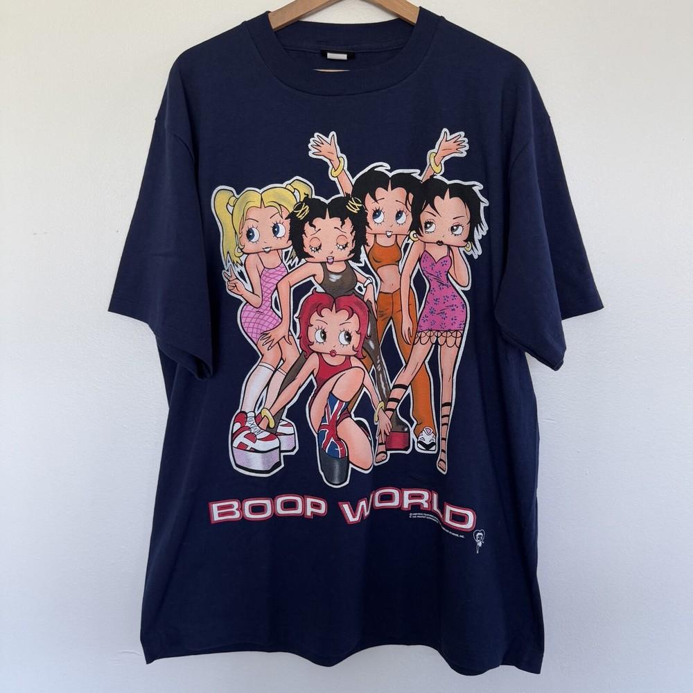 

Vintage 90s Betty Boop World TShirt XL Spice Girls Music Single Stitch Hookups Unisex T-Shirt XL
