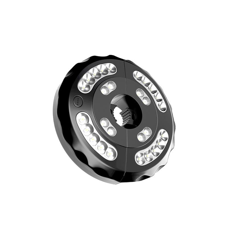 

28 LED Outdoor Patio Roman Umbrella with Dual-Use Battery-Charged Camping Light чорний