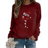 Women's Red Wine Glass Christmas Hoodie with Hat and Long Sleeves