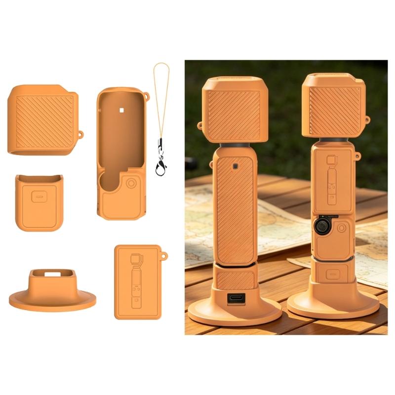 Fashionable Silicone Case Skin For Pocket 4 Camera Cover Vertical Stand And Wrist Strap NonSlip Grip Protectors