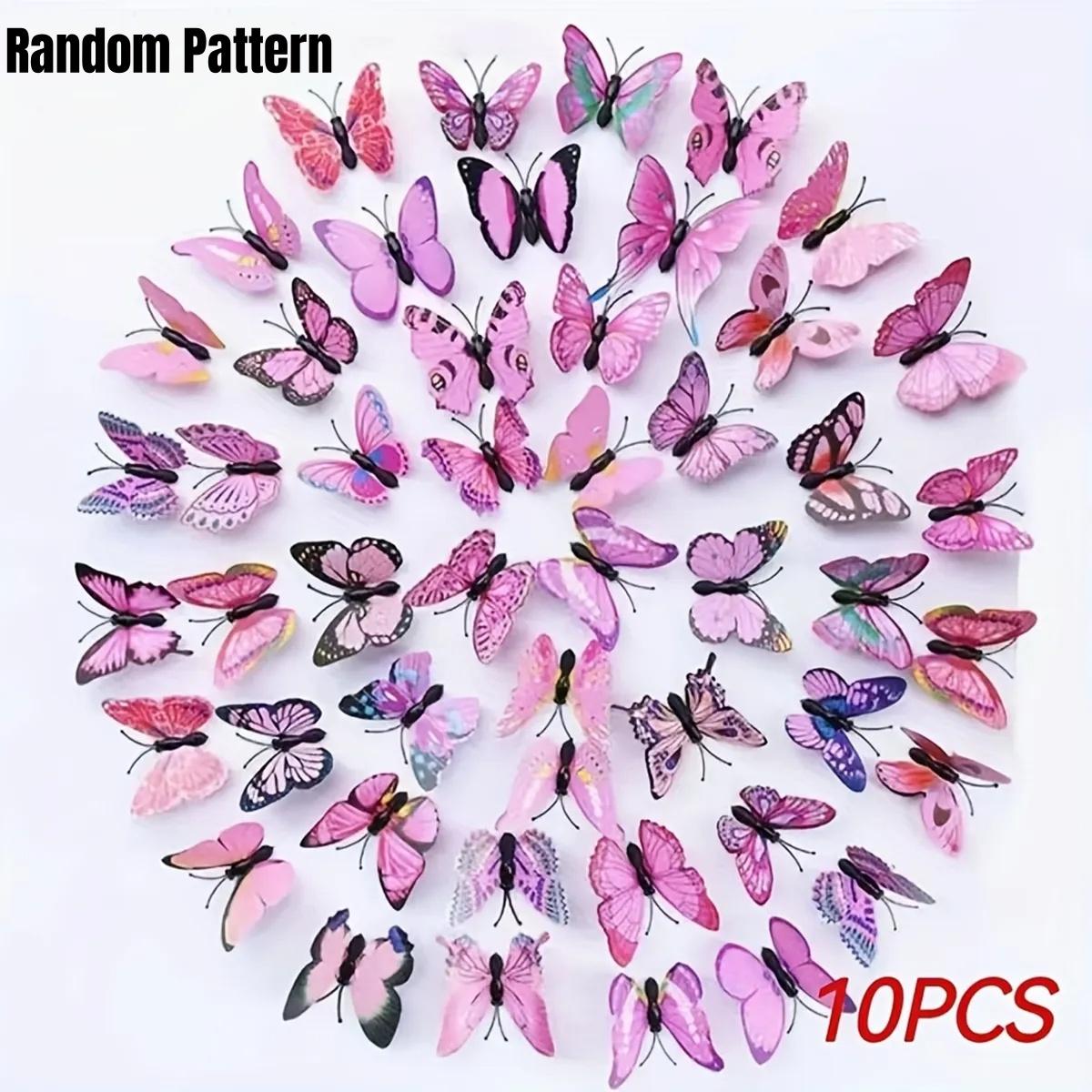 

10 шт. аксессуары для волос заколки-бабочки ПВХ имитация 3D заколка-бабочка разноцветные девушки милая заколка украшение для вечеринки