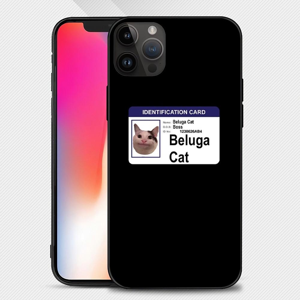 

Забавный чехол для телефона с изображением кота-белухи iphone15 14 13 12 11 Pro Max Mini X 7 8, мягкий чехол iPhone15plus
